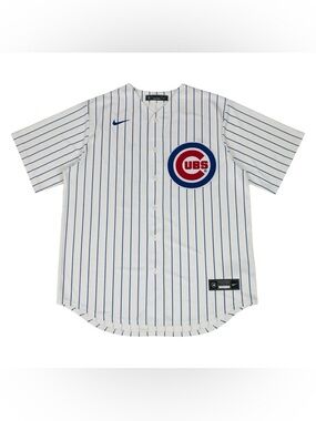 Nike Chicago Cubs Cody Bellinger Jersey Mens Large L Pinstripe White Home MLB